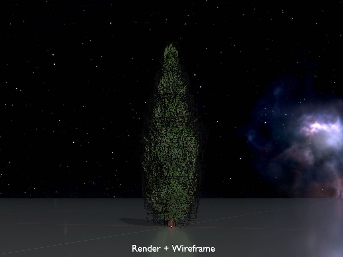 Mock cypress version-1 500mm Low-poly 3D model_7