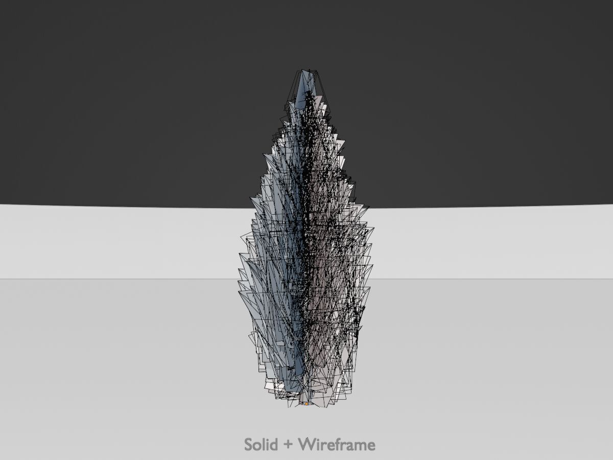 Mock cypress version-1 500mm Low-poly 3D model_11
