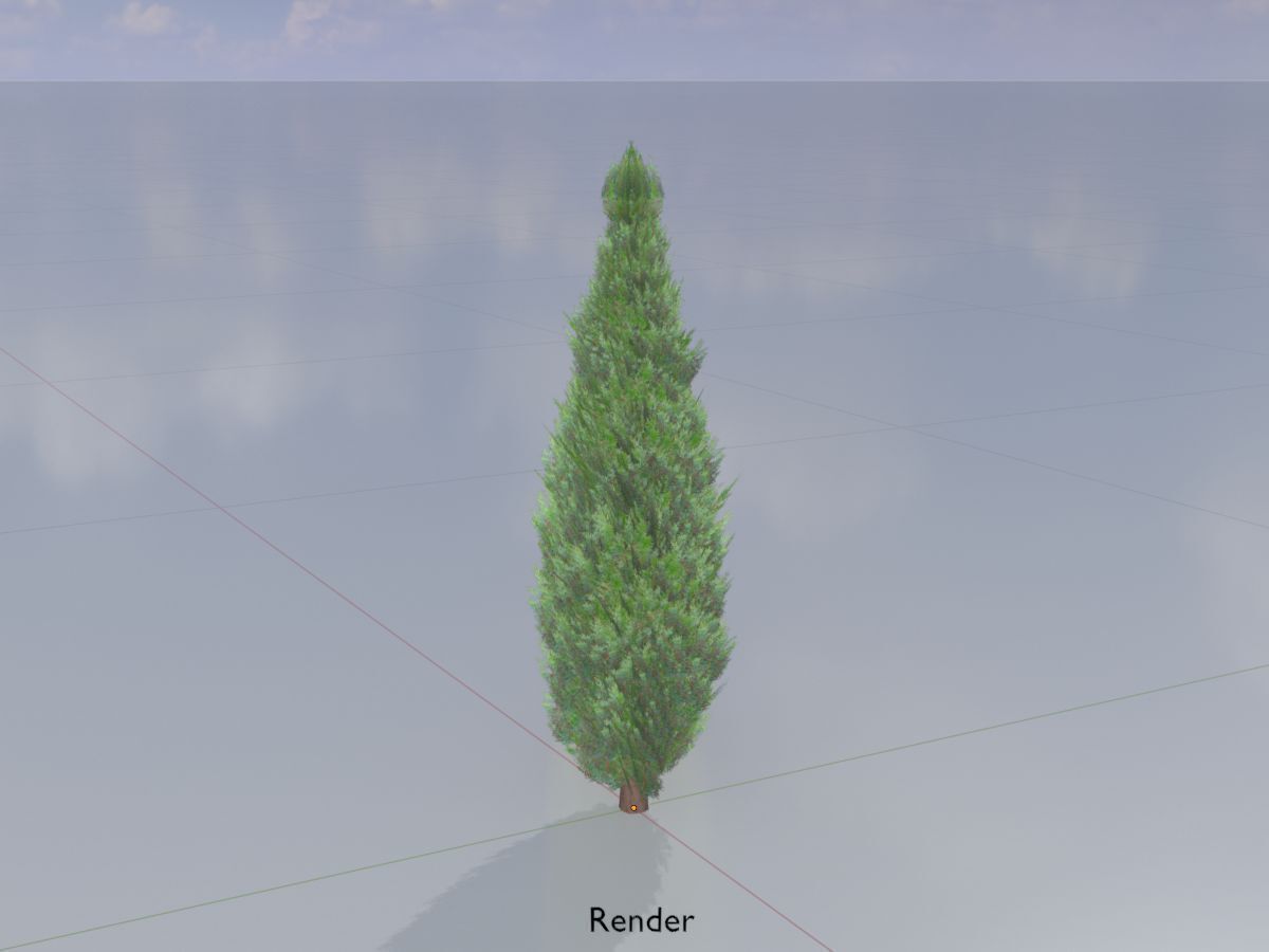 Mock cypress version-1 500mm Low-poly 3D model_14