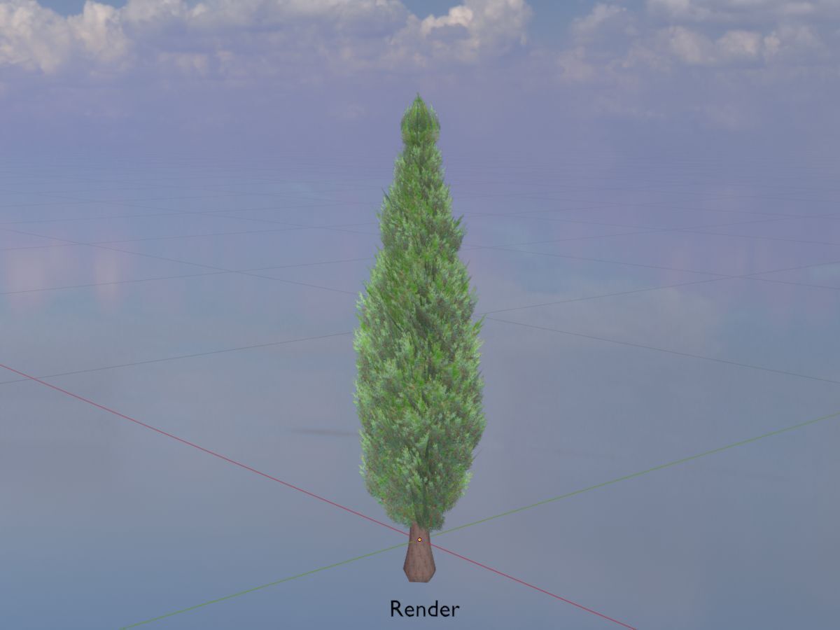 Mock cypress version-1 500mm Low-poly 3D model_18