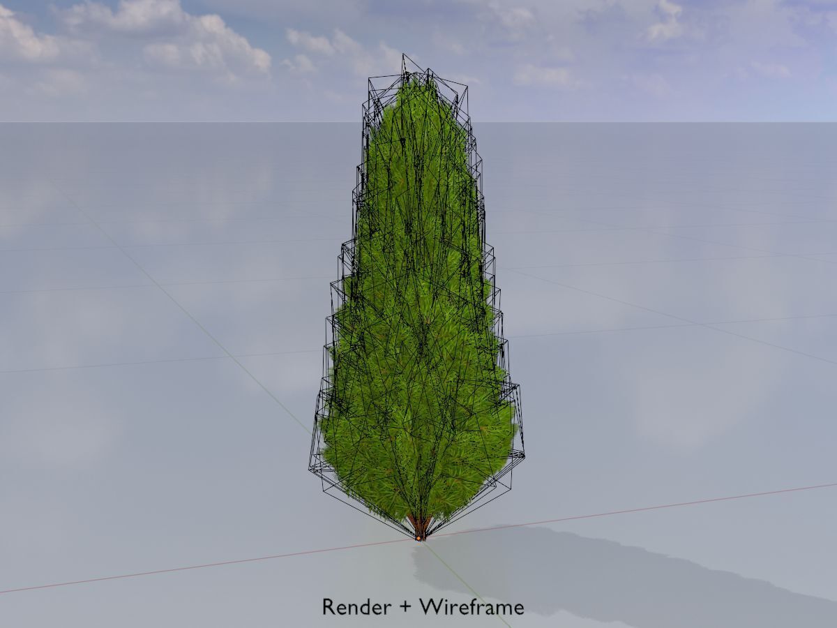 Mock cypress version-2 500mm Low-poly 3D model_5