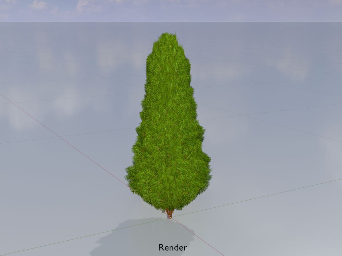 Mock cypress version-2 500mm Low-poly 3D model_14