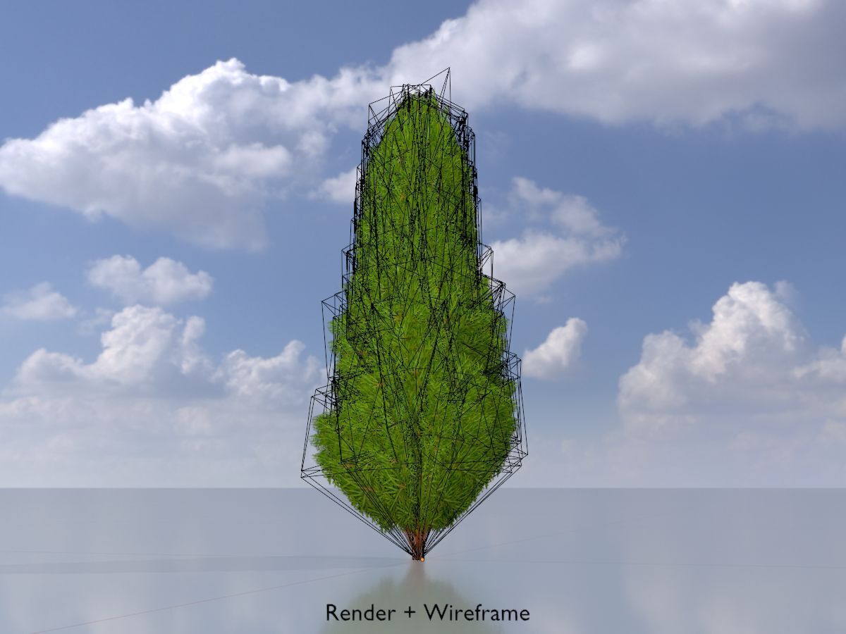 Mock cypress version-2 500mm Low-poly 3D model_6