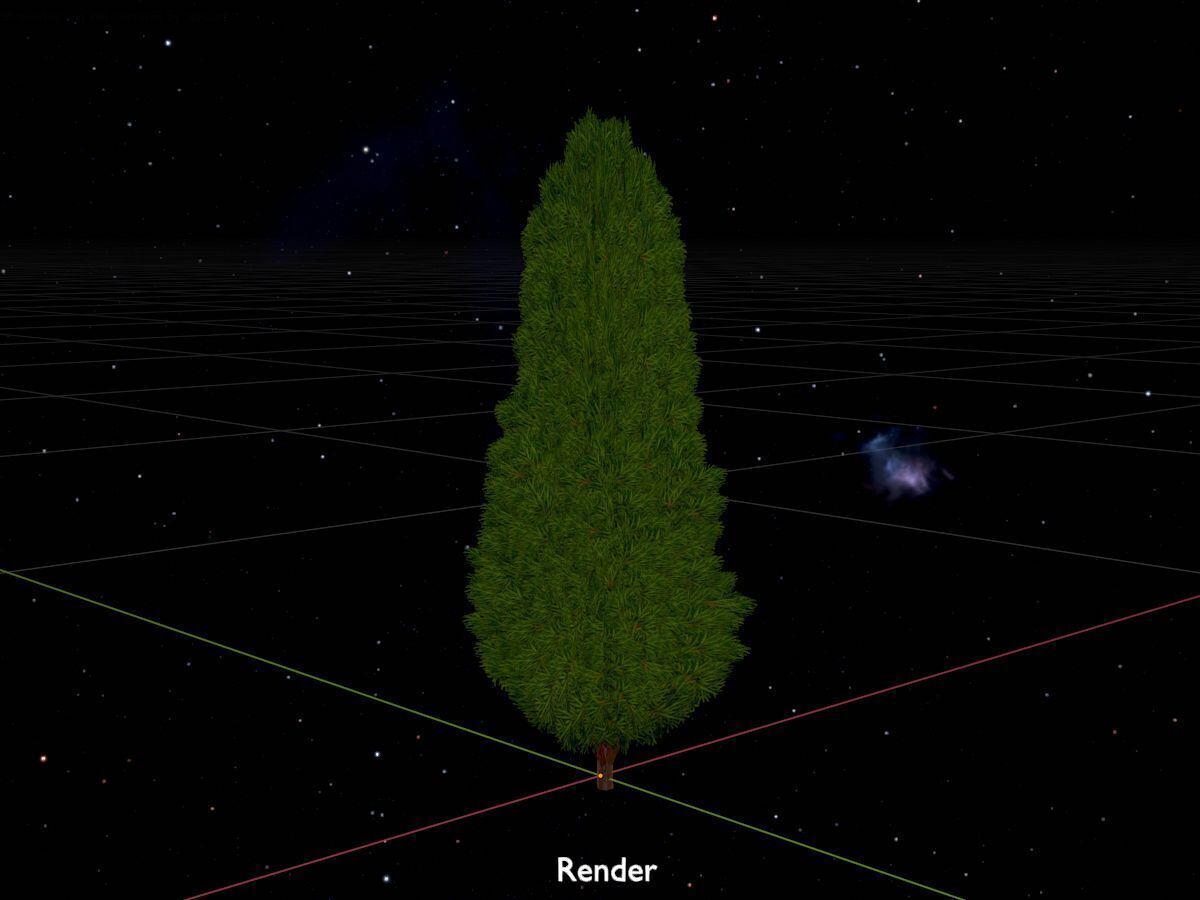 Mock cypress version-2 500mm Low-poly 3D model_17