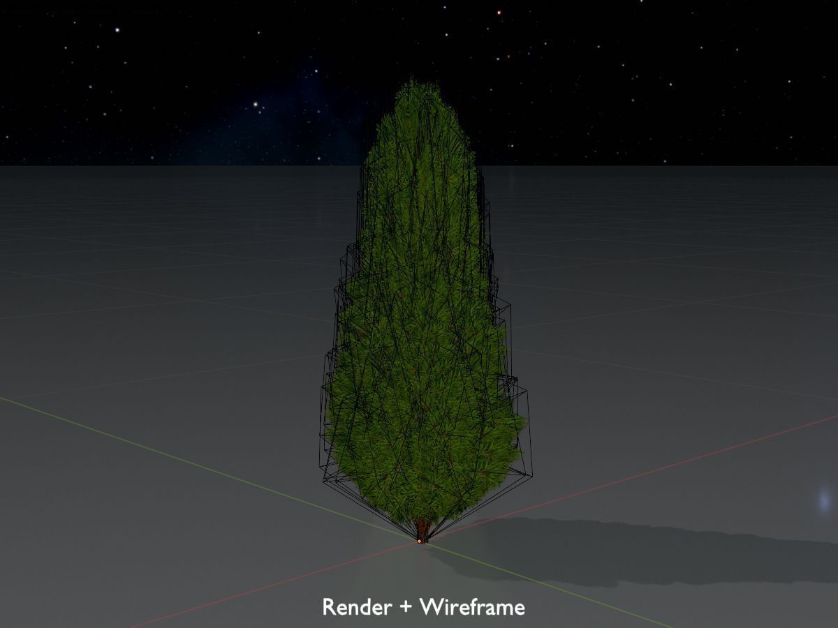 Mock cypress version-2 500mm Low-poly 3D model_8