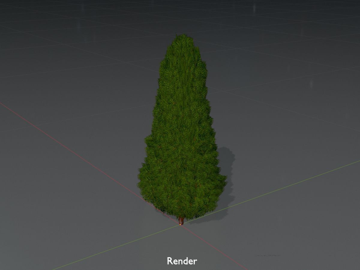 Mock cypress version-2 500mm Low-poly 3D model_16