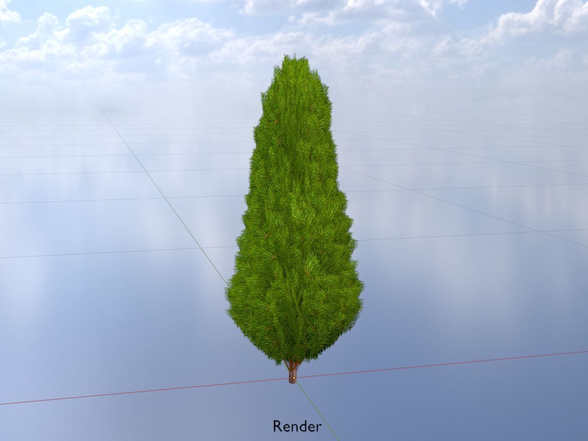 Mock cypress version-2 500mm Low-poly 3D model_19