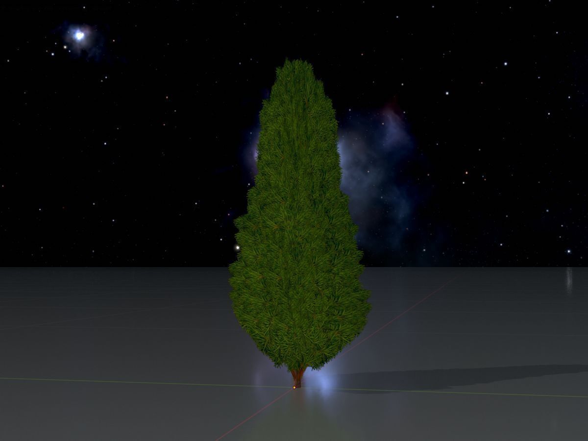 Mock cypress version-2 500mm Low-poly 3D model_4