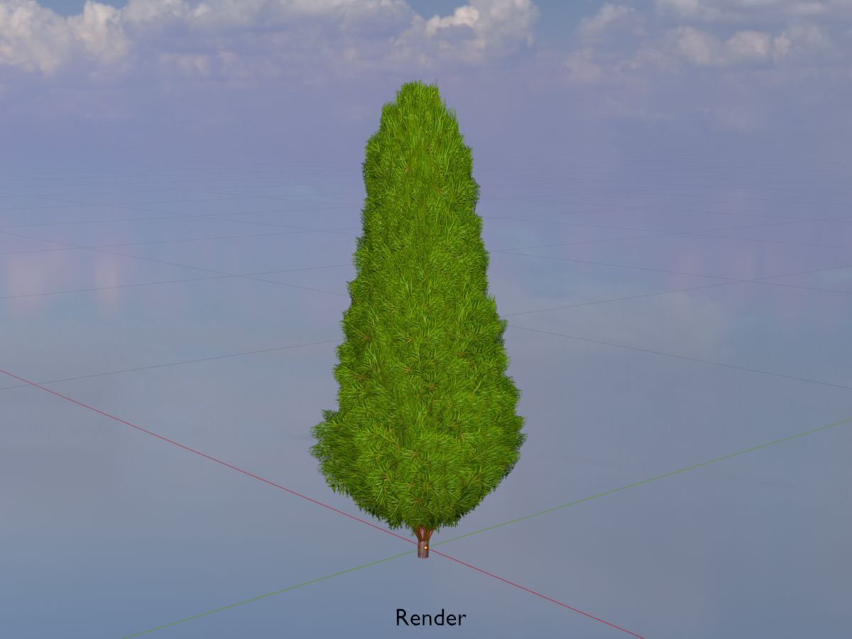 Mock cypress version-2 500mm Low-poly 3D model_18