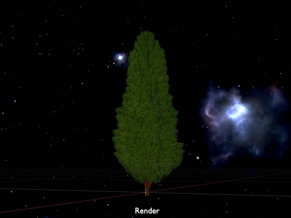 Mock cypress version-2 500mm Low-poly 3D model_20