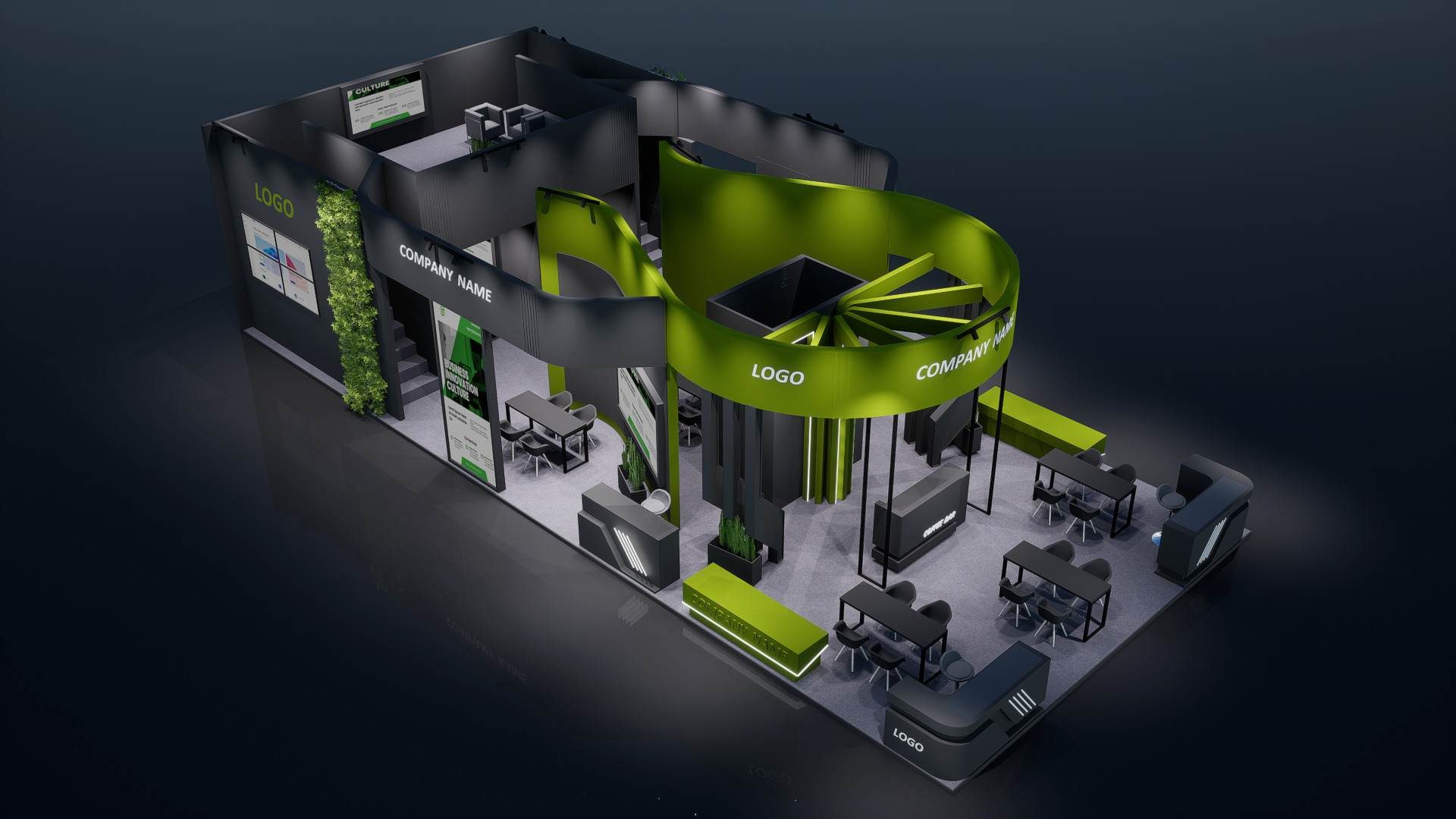 booth exhibition stand 3D model_2