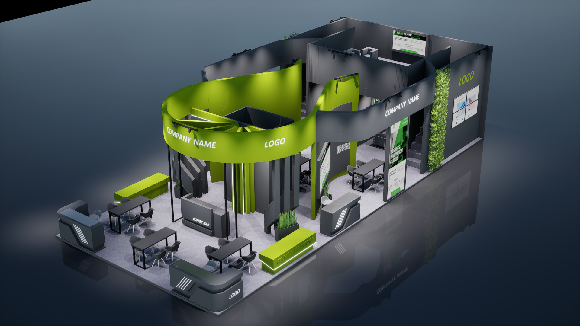 booth exhibition stand 3D model_1