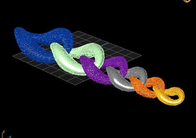 Earring chain  3D print model_4