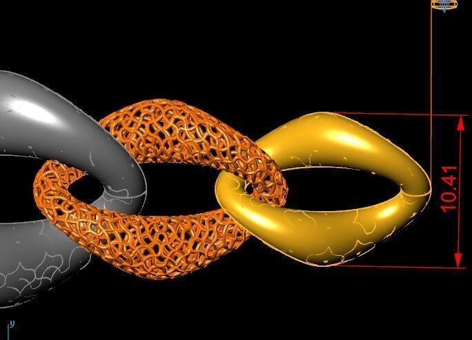 Earring chain  3D print model_3