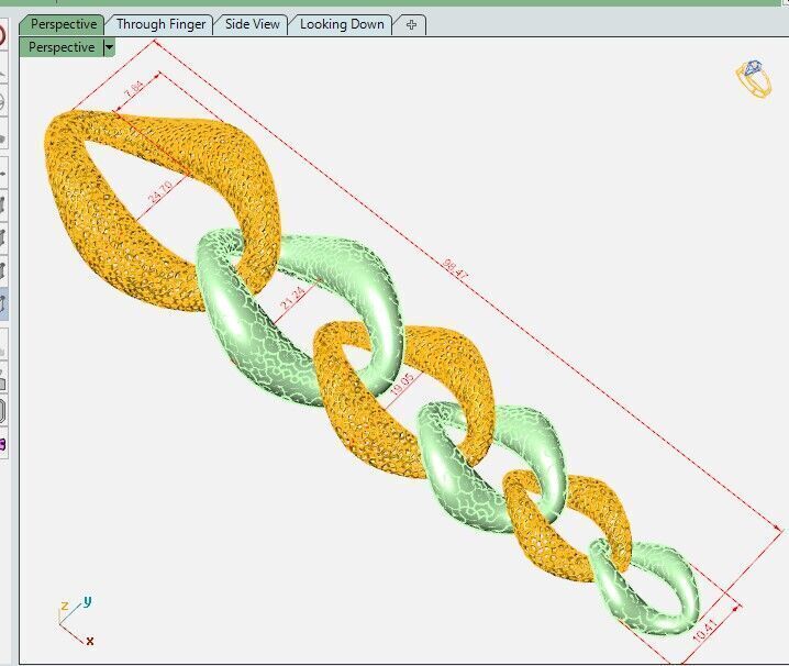 Earring chain  3D print model_5