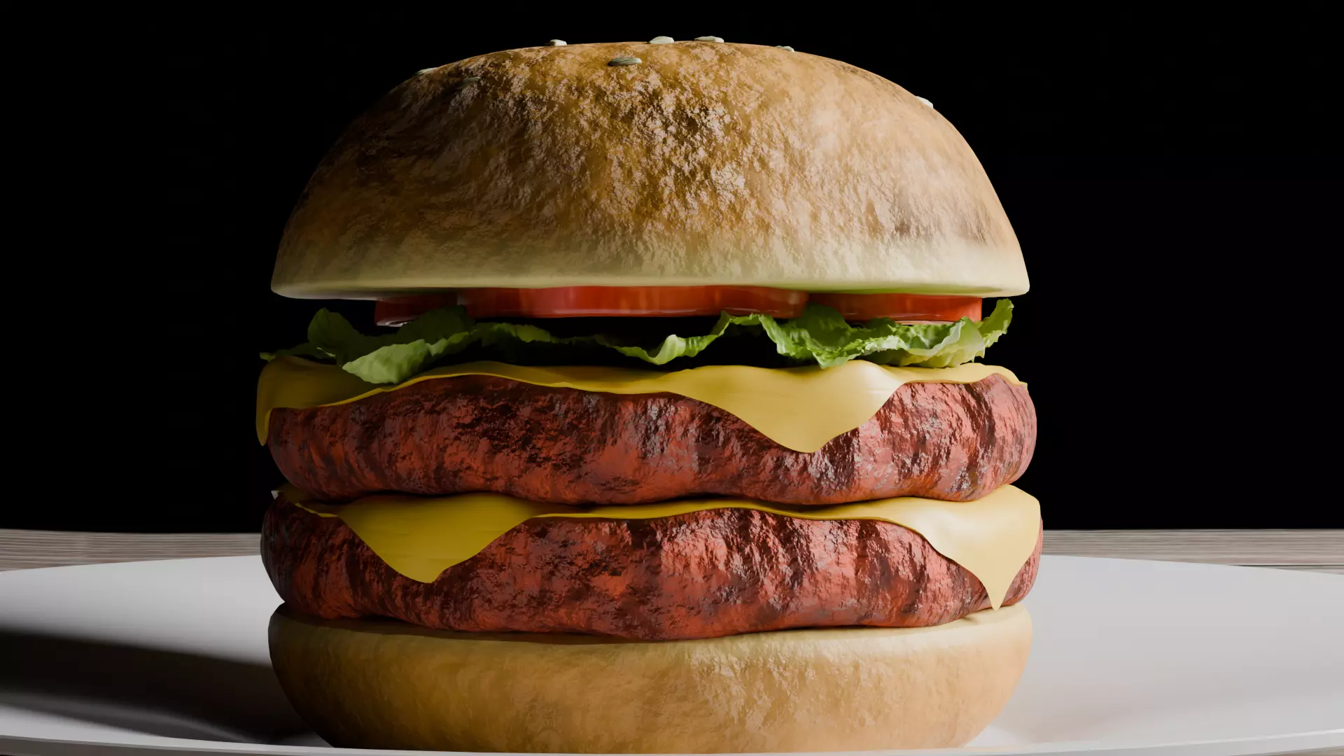 Realistic High-Detail 3D Double Burger Model 3D model_0