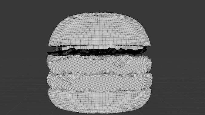 Realistic High-Detail 3D Double Burger Model 3D model 7