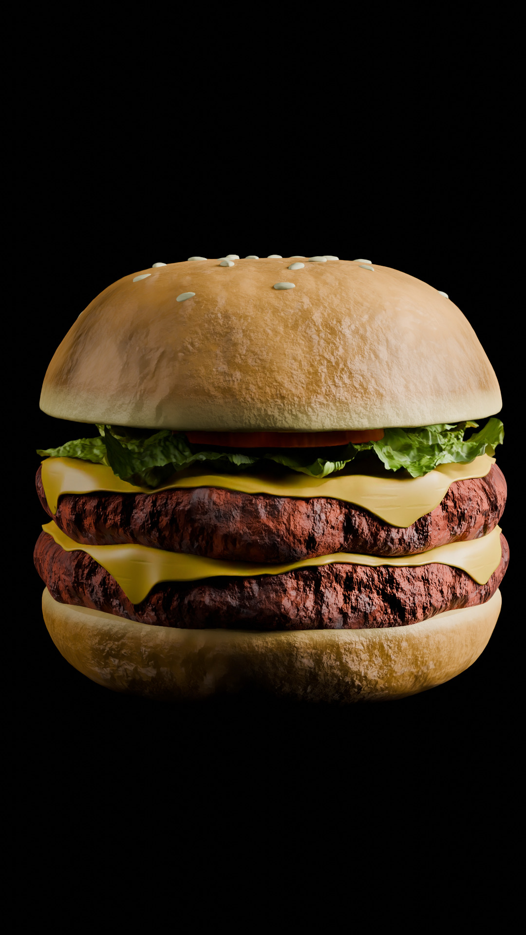 Realistic High-Detail 3D Double Burger Model 3D model_8