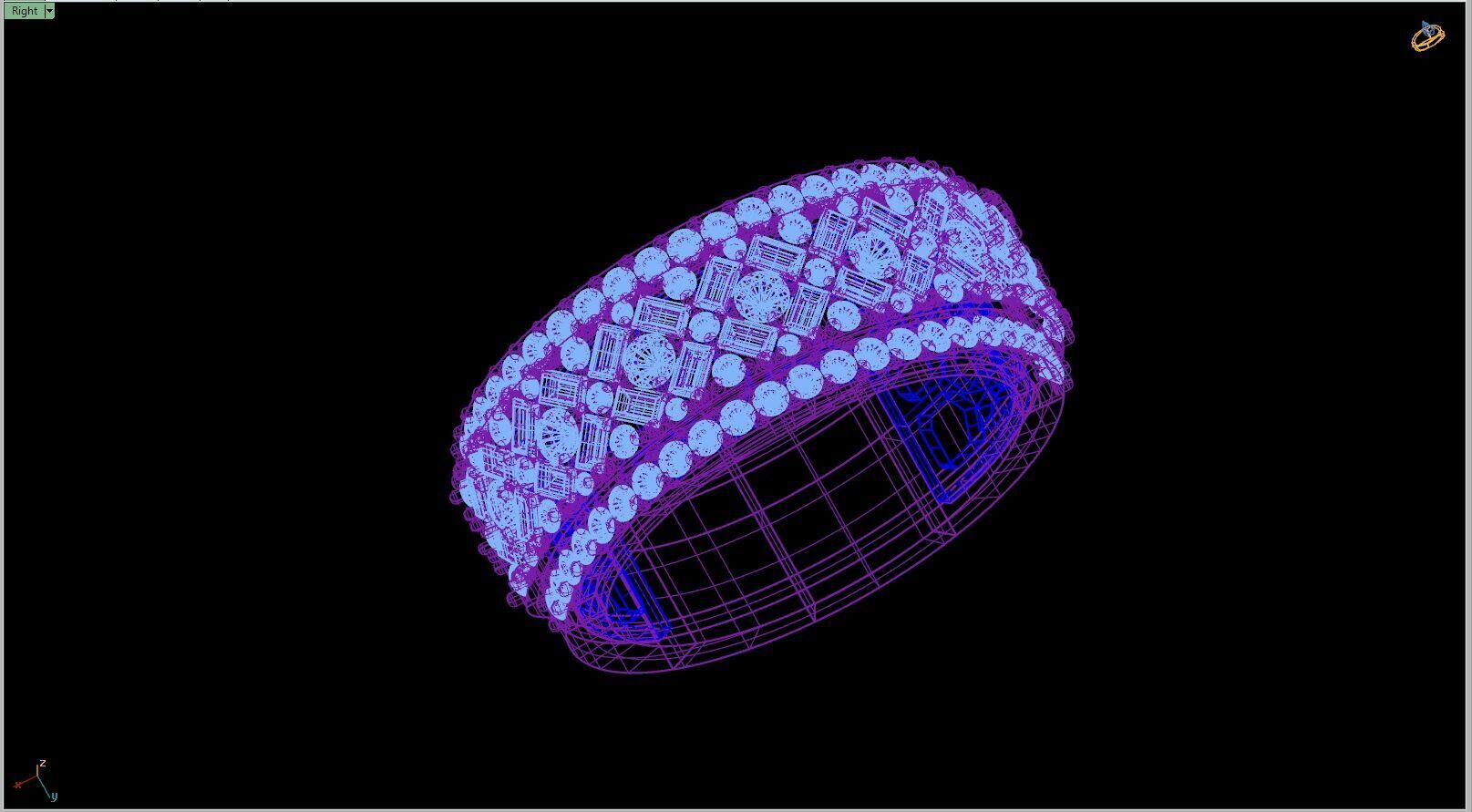 Custom Diamond Ring - Baguette And Round Criss Cross Ring 3D print model_13