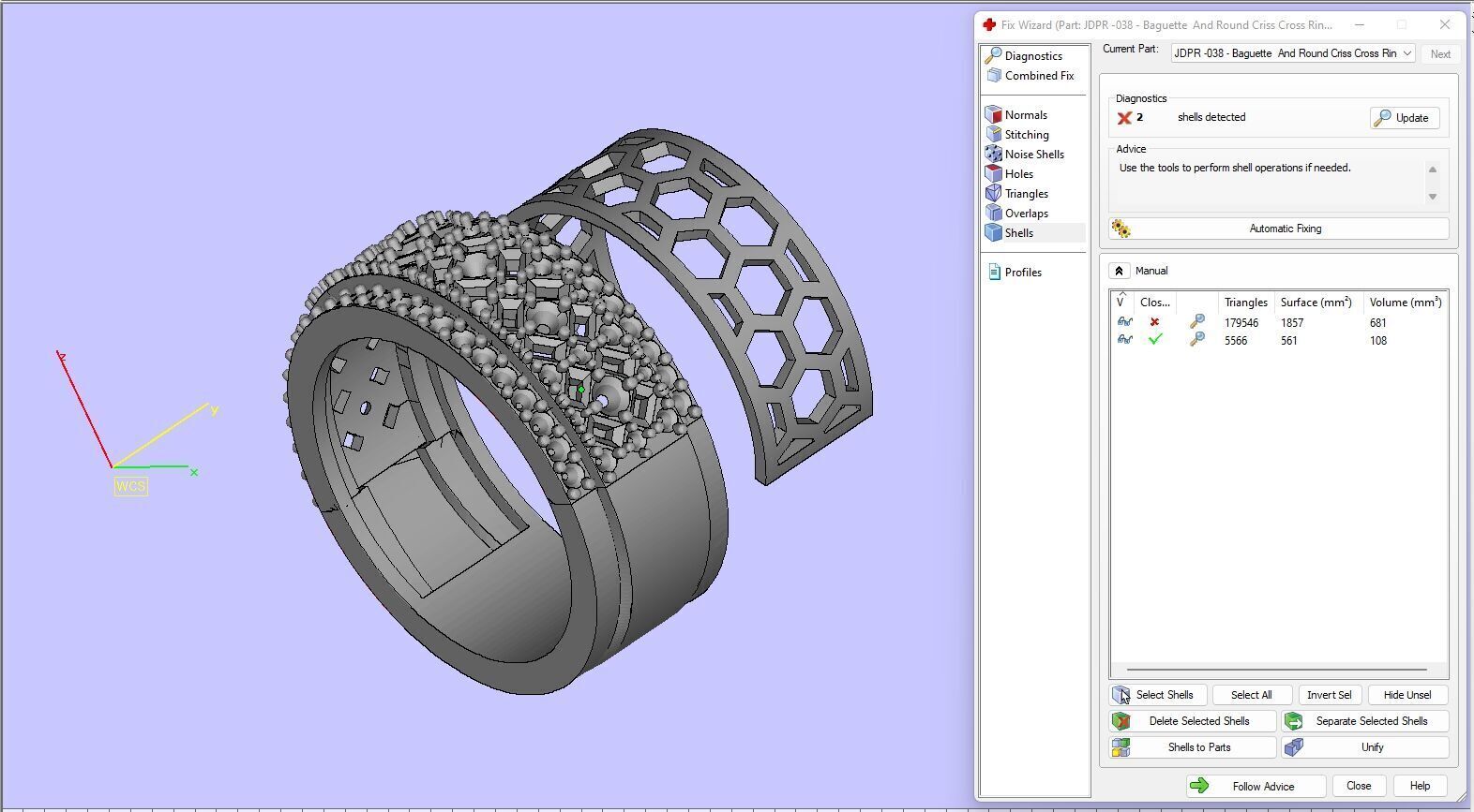Custom Diamond Ring - Baguette And Round Criss Cross Ring 3D print model_15