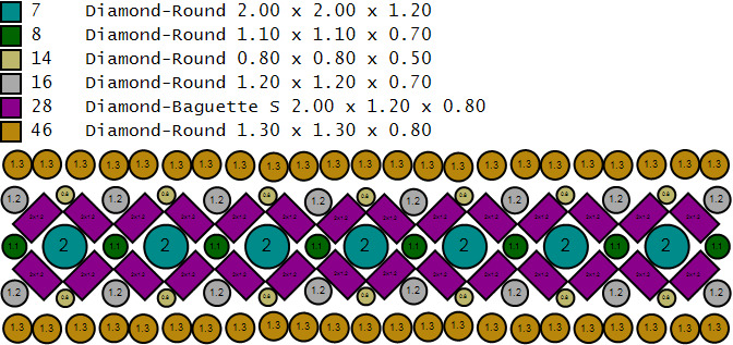 Custom Diamond Ring - Baguette And Round Criss Cross Ring 3D print model_17