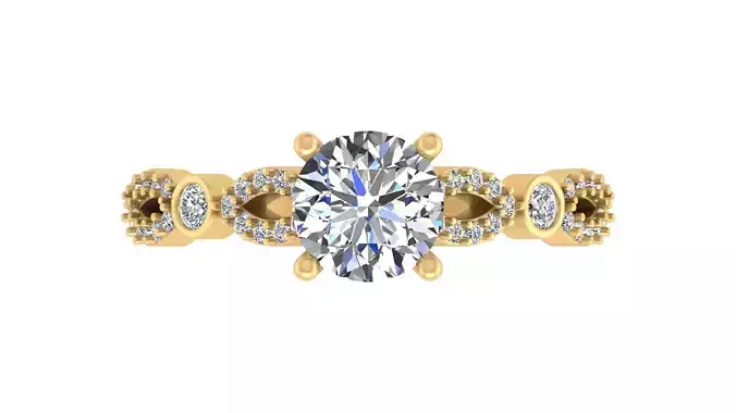 Elegant Three-Stone Vintage Engagement Ring