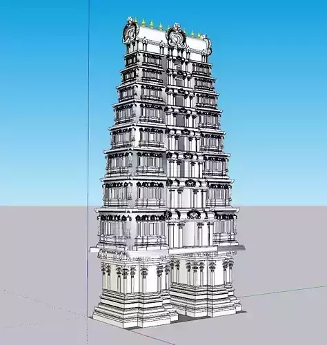 indian temple dome Low-poly 3D model
