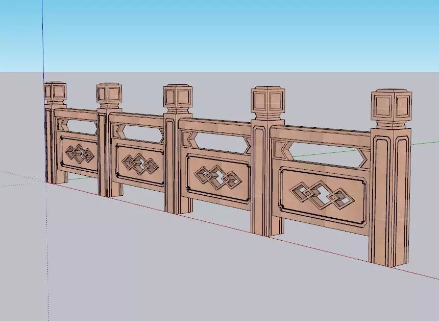 indian jodhpuri stone jali Low-poly 3D model_0