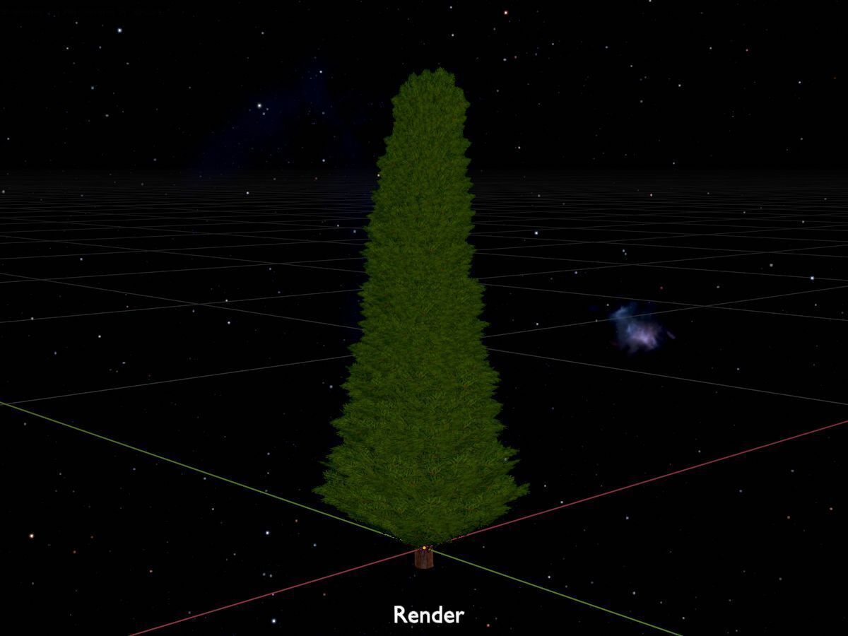 Mock cypress version-3 500mm Low-poly 3D model_17