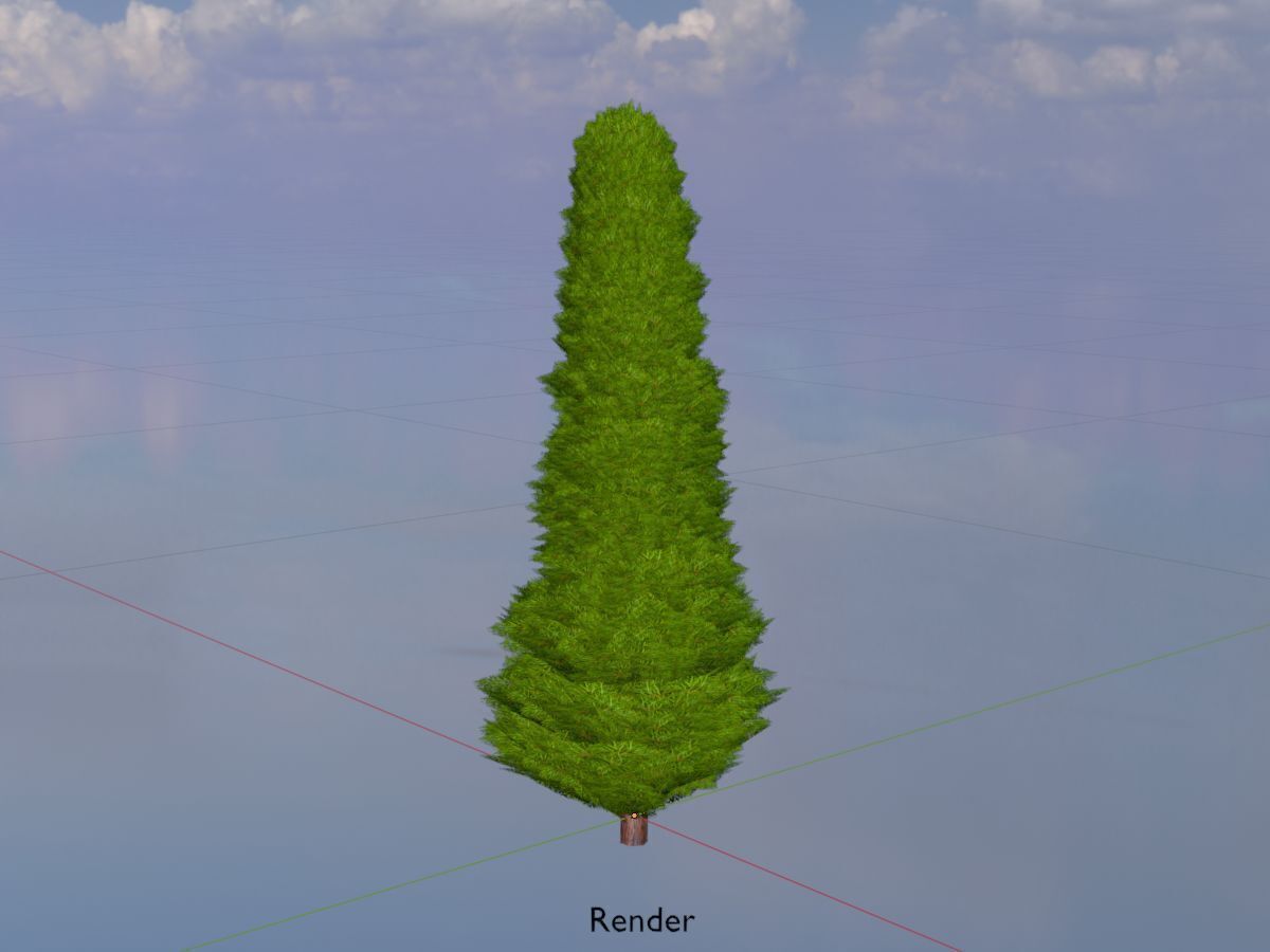 Mock cypress version-3 500mm Low-poly 3D model_18