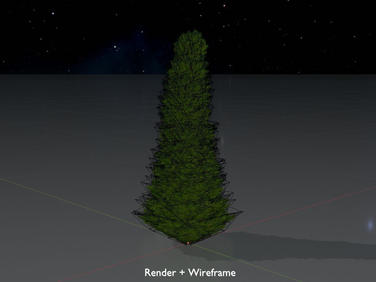 Mock cypress version-3 500mm Low-poly 3D model_8