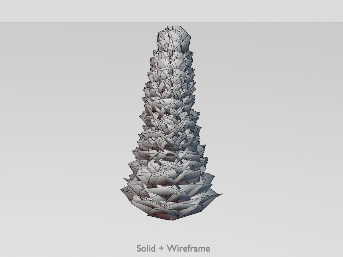 Mock cypress version-3 500mm Low-poly 3D model_12