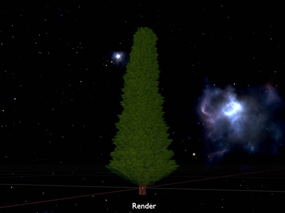 Mock cypress version-3 500mm Low-poly 3D model_20