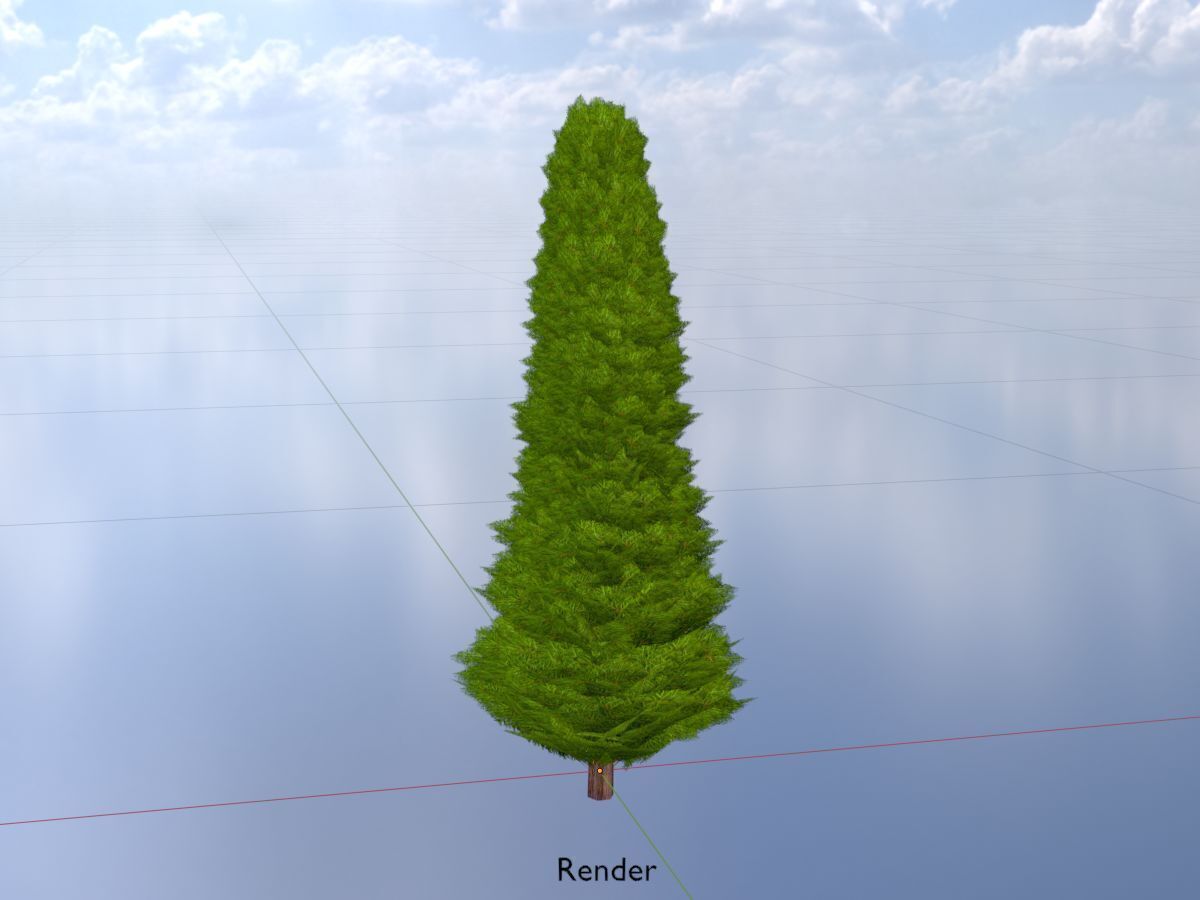 Mock cypress version-3 500mm Low-poly 3D model_19