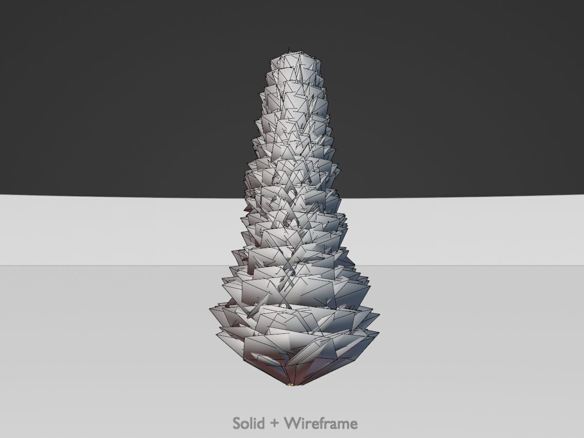 Mock cypress version-3 500mm Low-poly 3D model_11