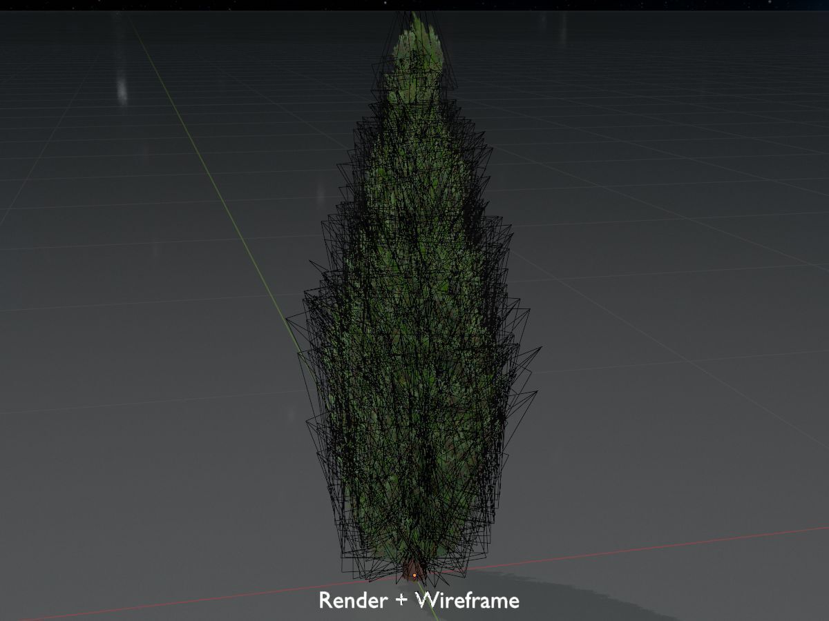 Scheinzypresse Version-1 1000mm Low-poly 3D model_8