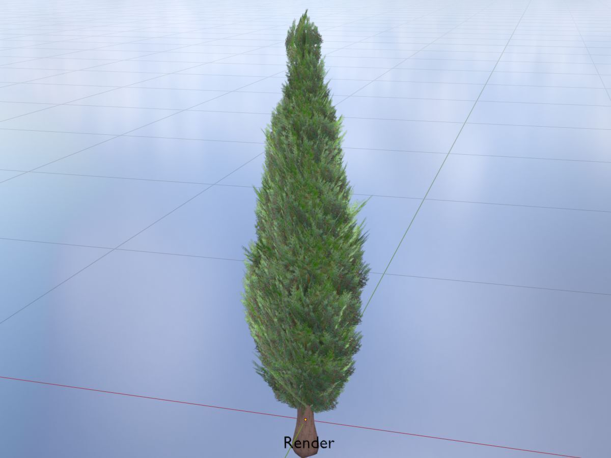 Scheinzypresse Version-1 1000mm Low-poly 3D model_19