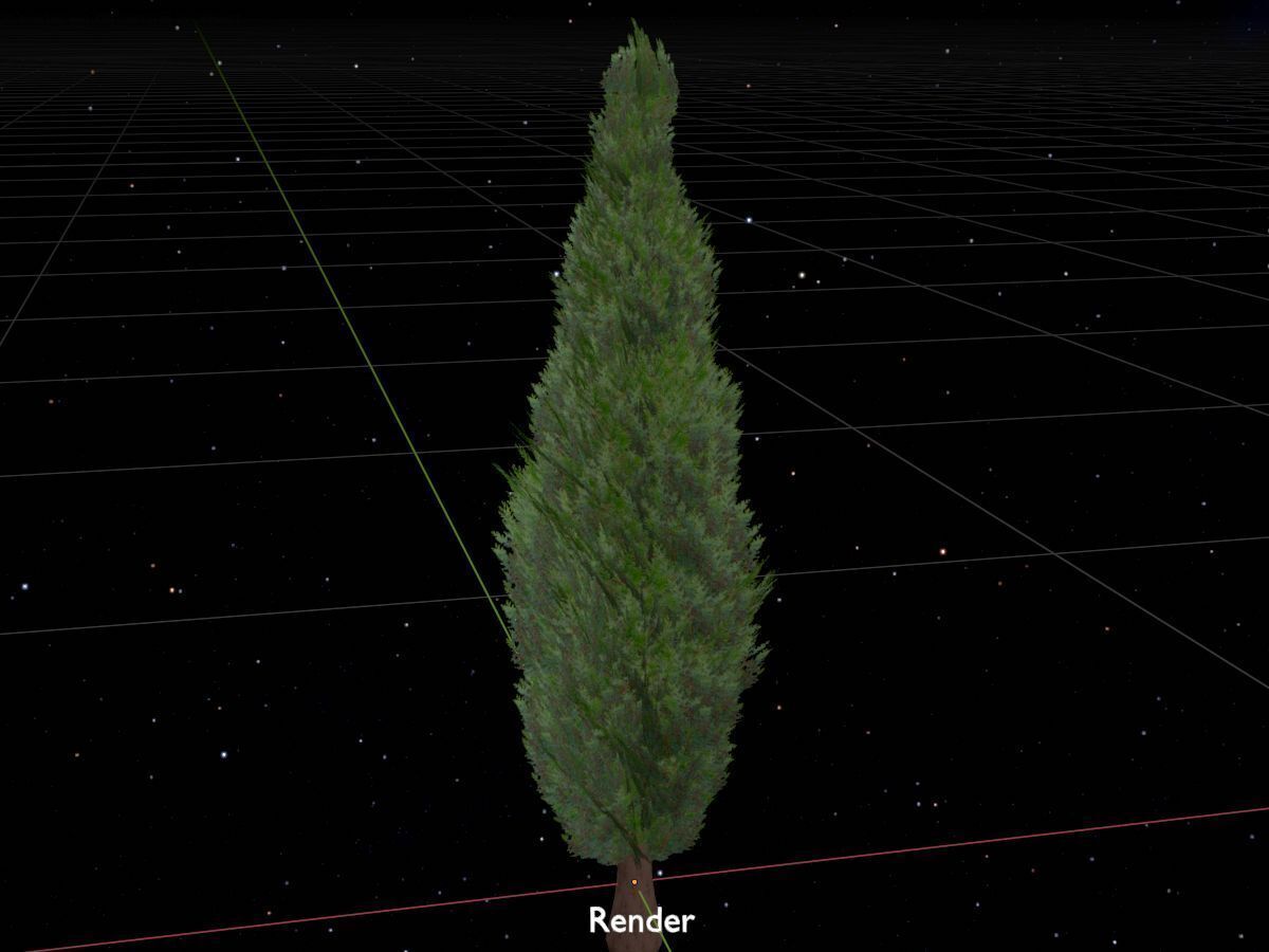 Scheinzypresse Version-1 1000mm Low-poly 3D model_17