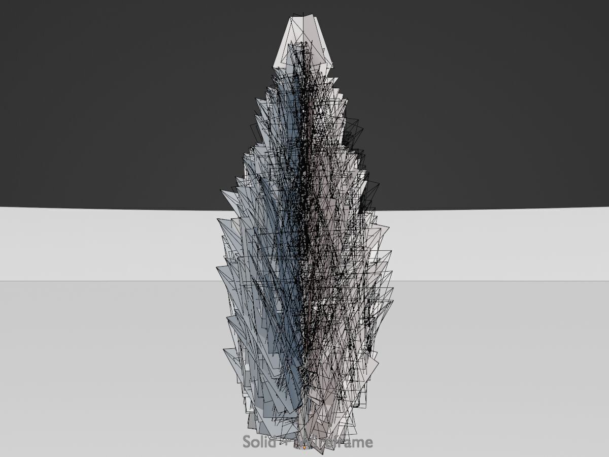 Scheinzypresse Version-1 1000mm Low-poly 3D model_9