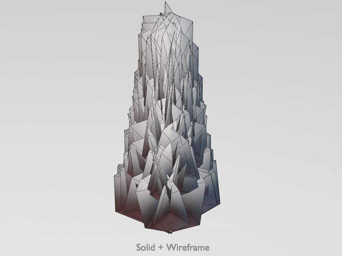 Mock cypress version-2 1000mm Low-poly 3D model_12