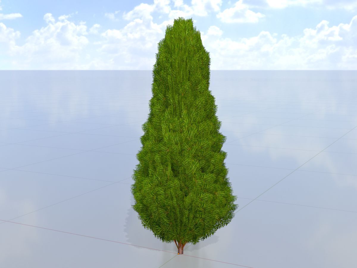 Mock cypress version-2 1000mm Low-poly 3D model_3