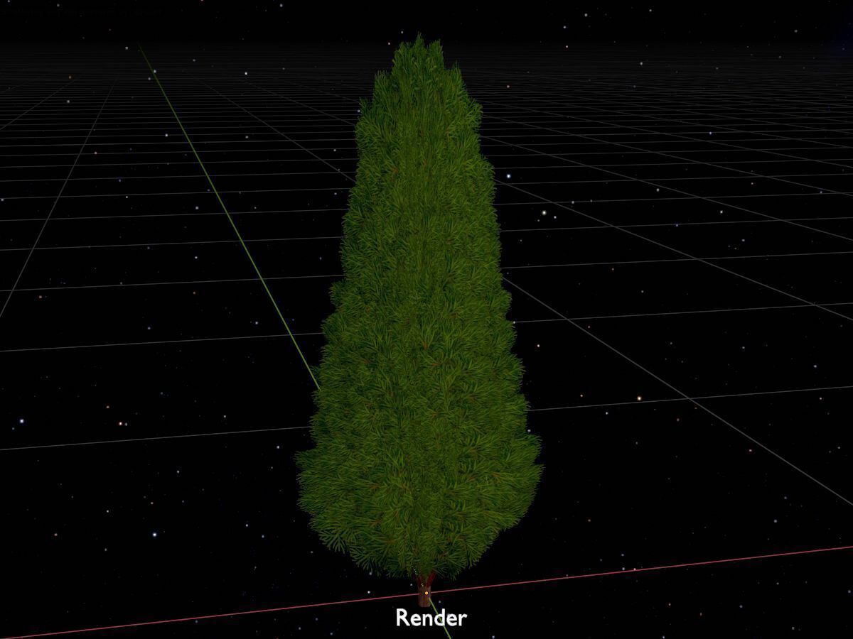 Mock cypress version-2 1000mm Low-poly 3D model_17