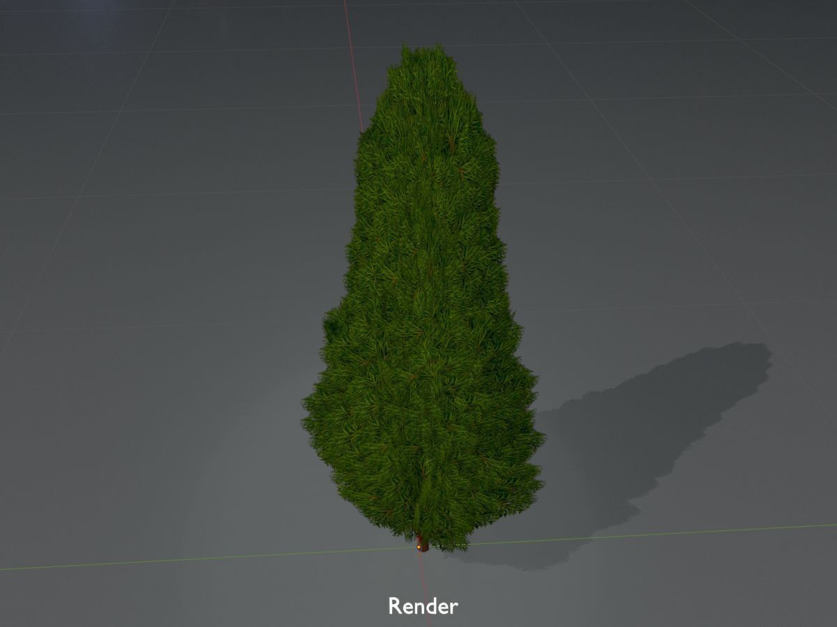 Mock cypress version-2 1000mm Low-poly 3D model_16
