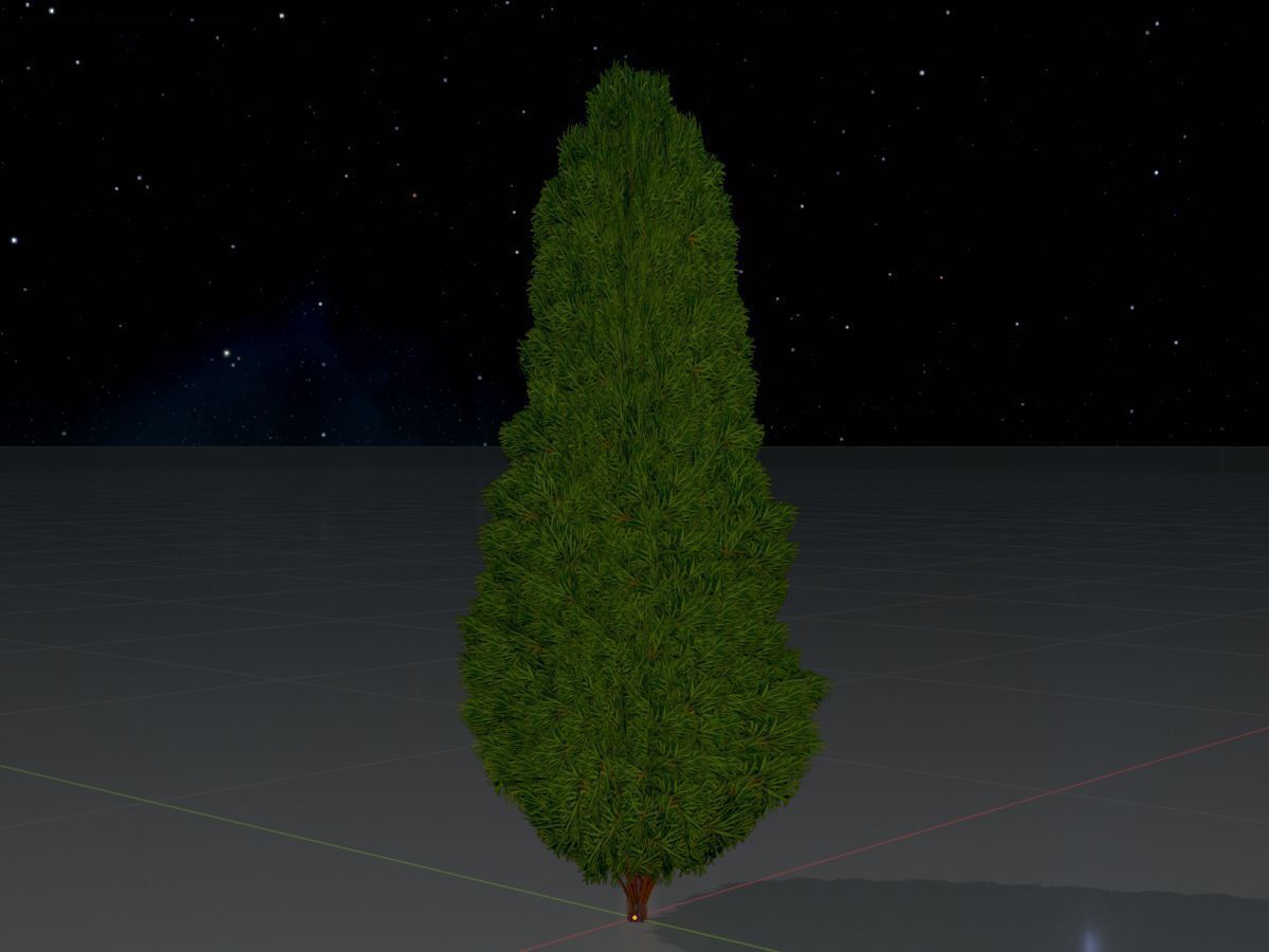 Mock cypress version-2 1000mm Low-poly 3D model_4