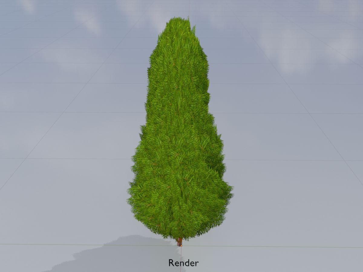 Mock cypress version-2 1000mm Low-poly 3D model_14