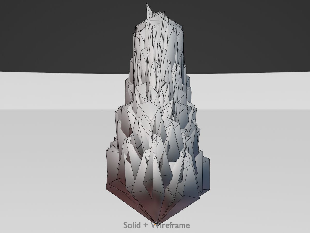 Mock cypress version-2 1000mm Low-poly 3D model_11
