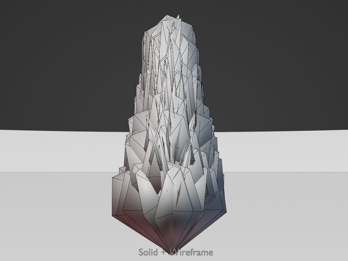 Mock cypress version-2 1000mm Low-poly 3D model_9