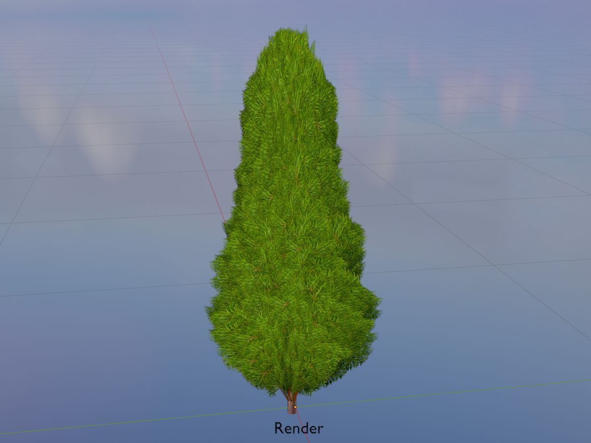 Mock cypress version-2 1000mm Low-poly 3D model_18