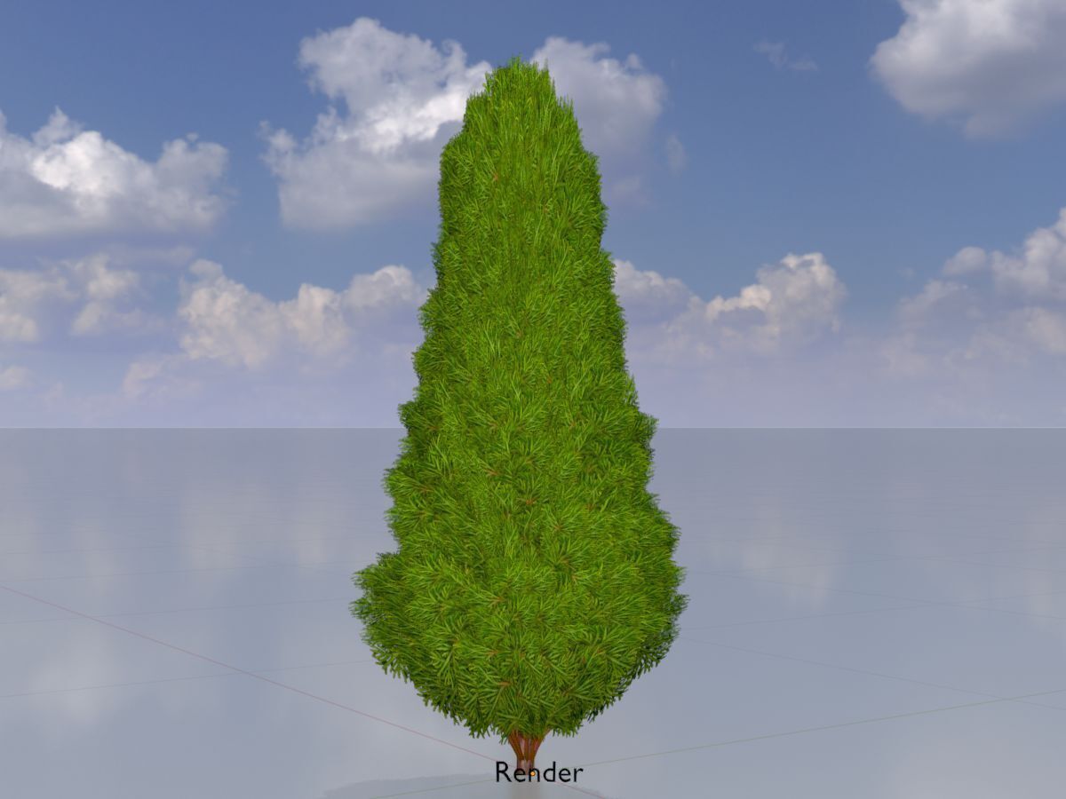 Mock cypress version-2 1000mm Low-poly 3D model_13