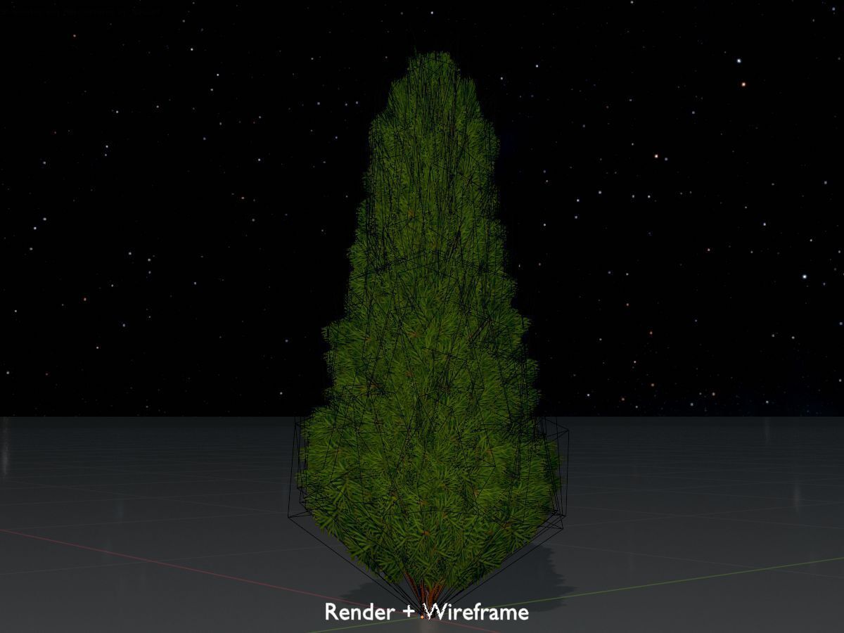 Mock cypress version-2 1000mm Low-poly 3D model_7